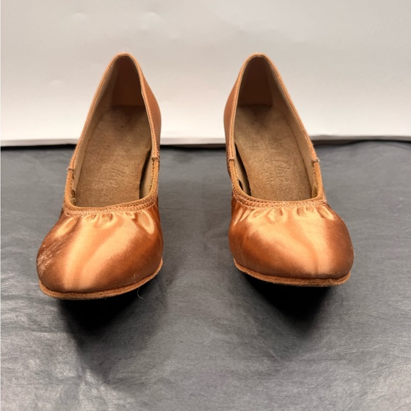 GUC Very Fine S9107 Tan Satin Smooth Dance Shoes - Picture 8 of 14
